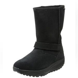 Skechers Shape-ups Black Suede Boots 6.5‎ Toning Rocker XF Bollard